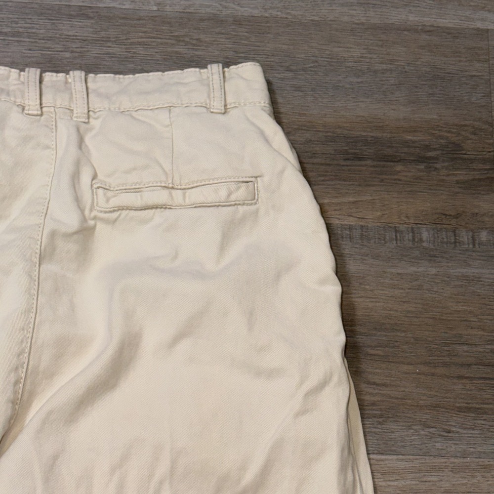 Mango Beige Straight-Fit Mid-Rise Denim Pants Womens Size 2 Cotton Linen Blend - Picture 9 of 12